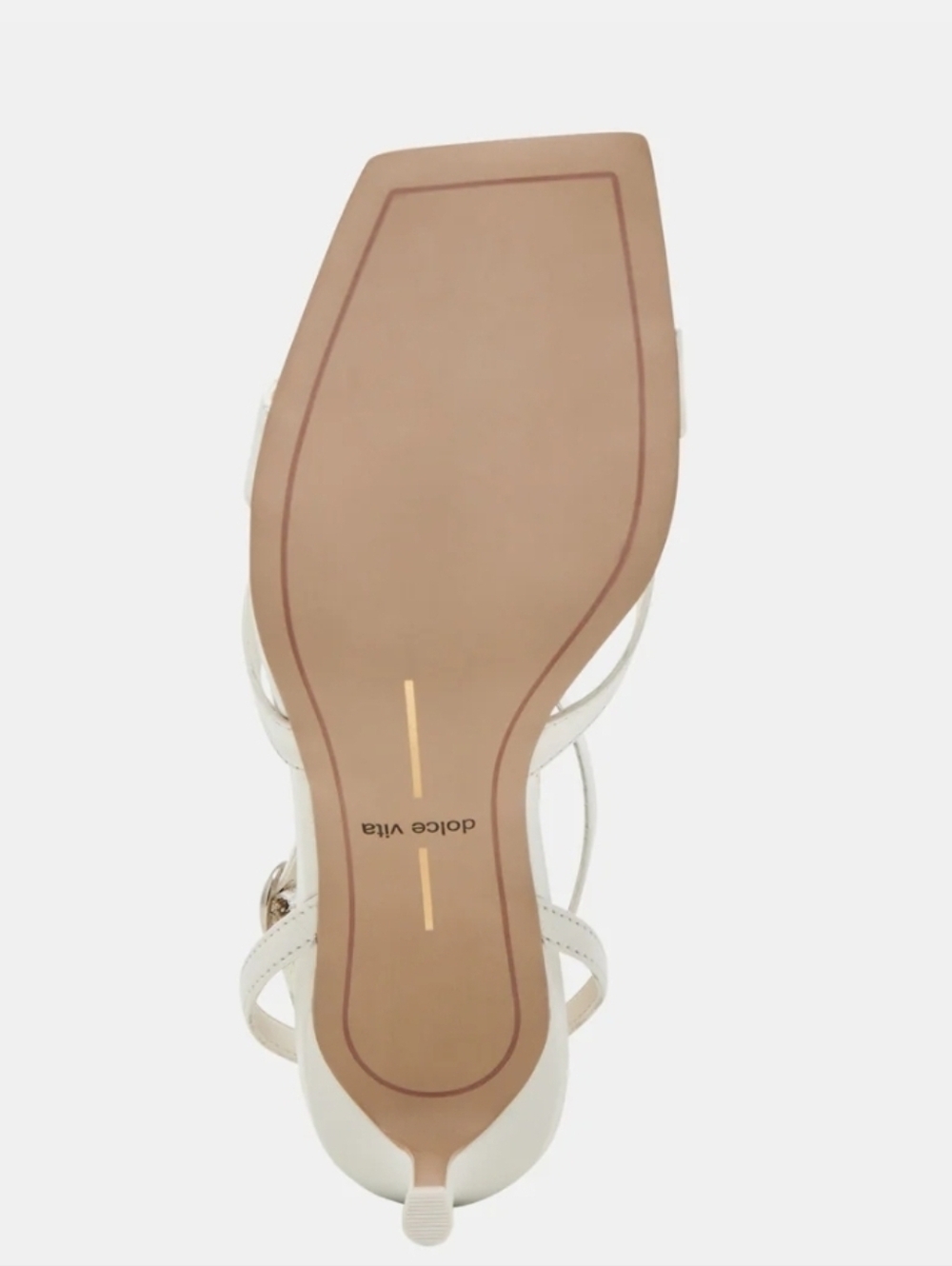 🤍🔹️Dolce Vita 🔹️True White Leather Ankle-Strap Mid Kitten Becki Heel Sandal - Picture 8 of 8